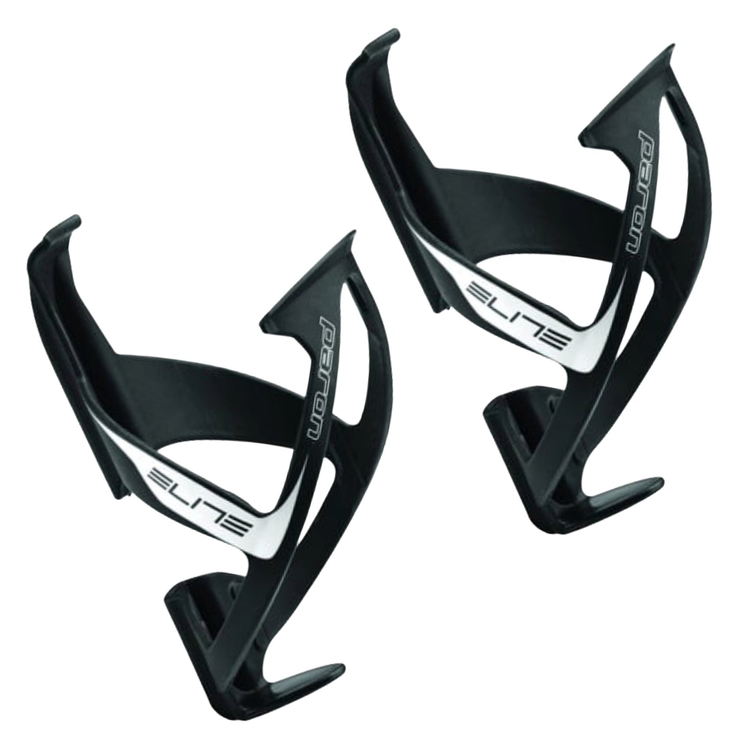 PAIR of Elite Paron Bottle Cages - Black/White