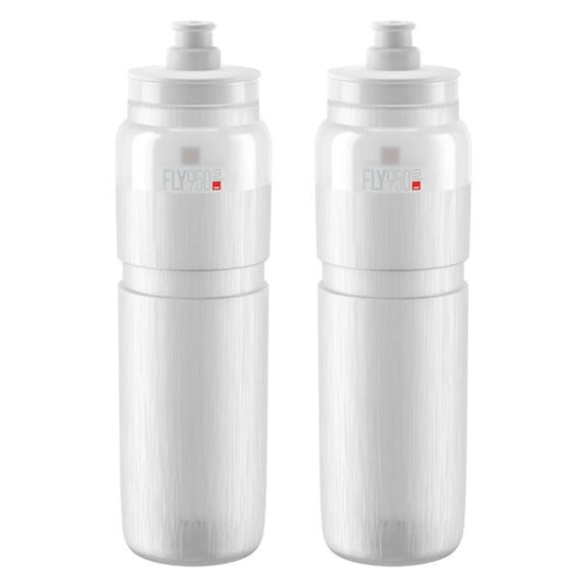 2 x Elite Fly Tex Water Bottles - Clear 950ml