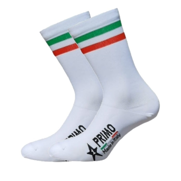 Primo Breathable Cycling Socks - Italia White