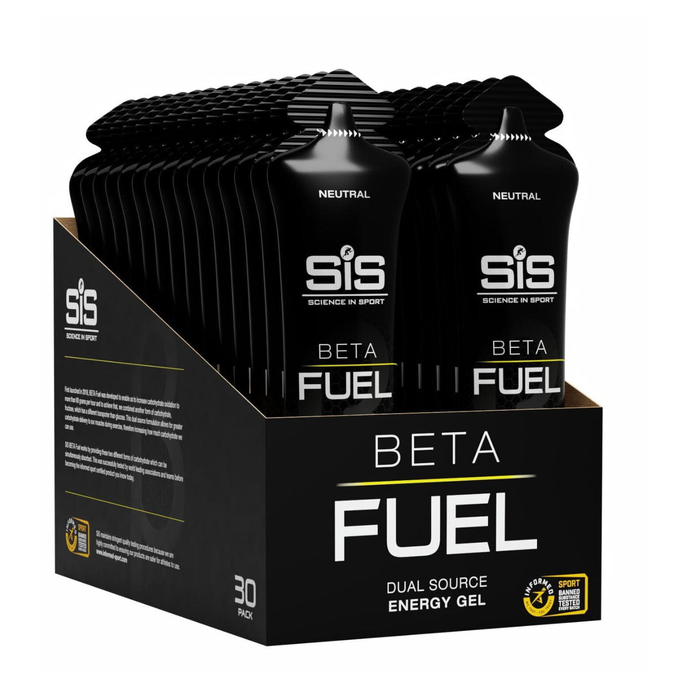 SIS Beta Fuel Energy Gel - Box of 30 Gels - Neutral