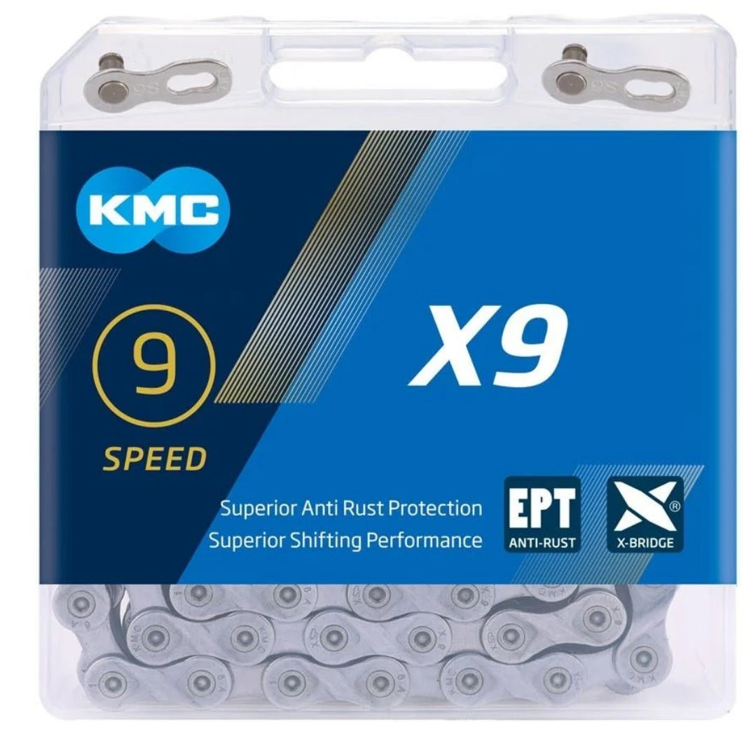 KMC X9 Grey 9 Speed EPT Chain