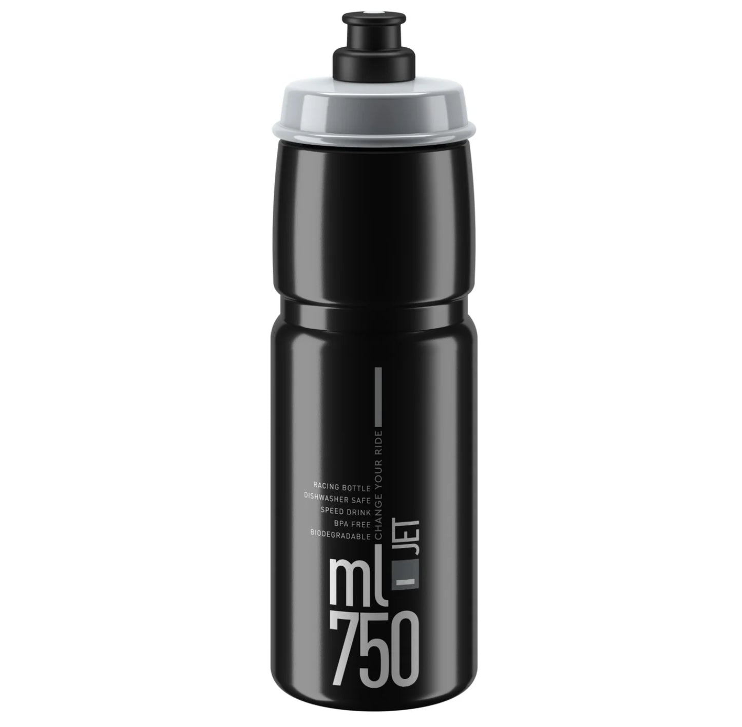 Elite Jet Biodegradable Water Bottle - Black 750ml