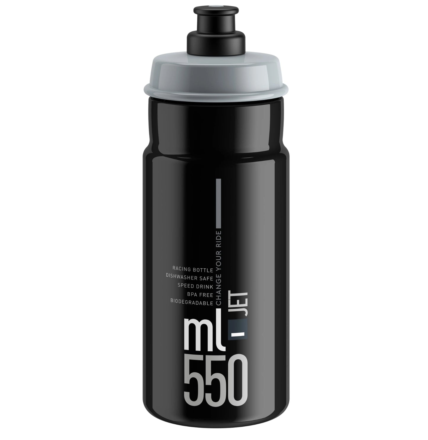 Elite Jet Biodegradable Water Bottle - Black 550ml