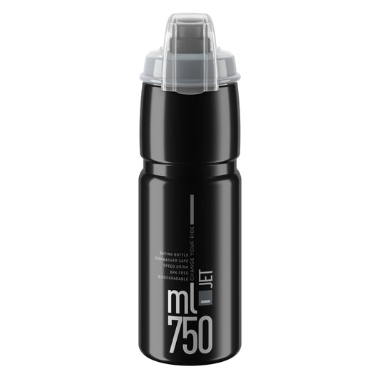 Elite Jet Plus Biodegradable MTB Water Bottle - Black 750ml