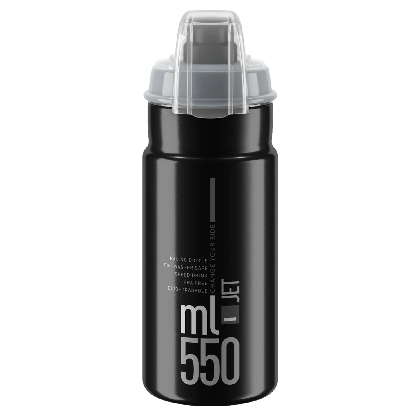 Elite Jet Plus Biodegradable MTB Water Bottle - Black 550ml