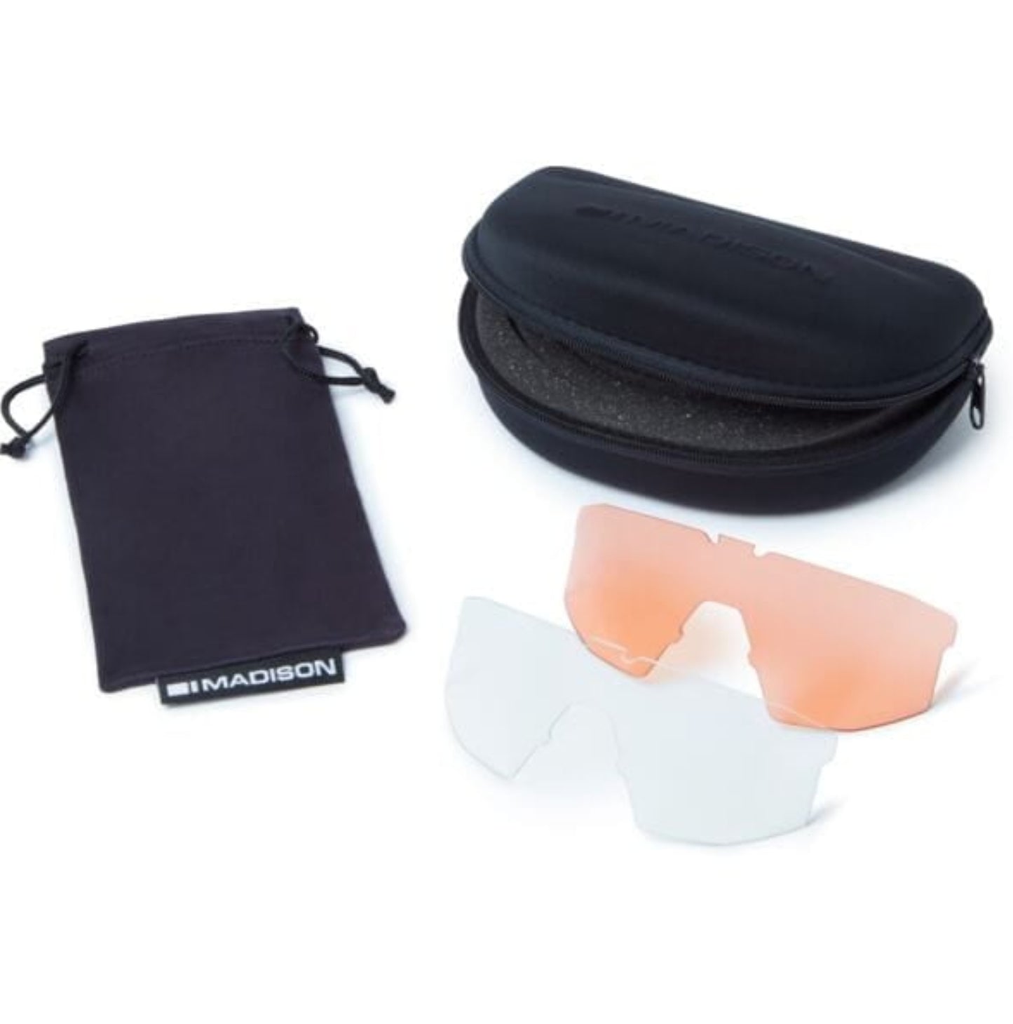 Madison D'Arcs Matt Black Sunglasses 3 Lens pack - Dark / Amber / Clear