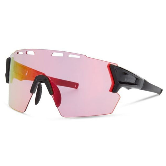 Madison Stealth Gloss Black Sunglasses - 3 Lens Pack - Pink Rose Mirror / Amber / Clear