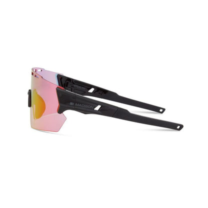 Madison Stealth Gloss Black Sunglasses - 3 Lens Pack - Pink Rose Mirror / Amber / Clear