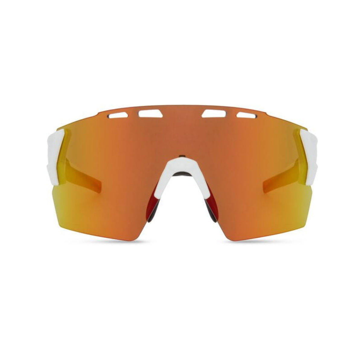 Madison Stealth Gloss White Sunglasses - 3 Lens Pack - Fire Mirror / Amber / Clear