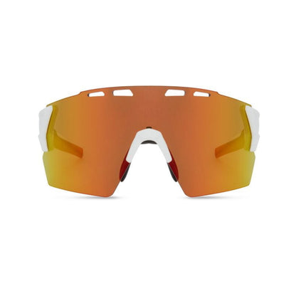 Madison Stealth Gloss White Sunglasses - 3 Lens Pack - Fire Mirror / Amber / Clear
