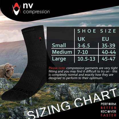 NV Compression Merino Wool Winter Crew Compression Socks