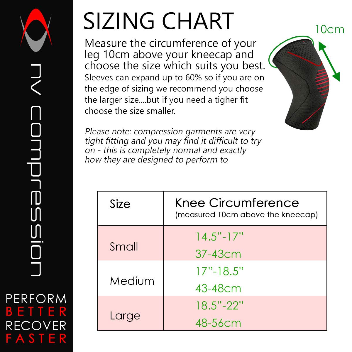 NV Compression Knee Supports - PAIR