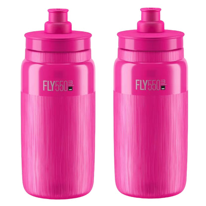 2 x Elite Fly Tex Water Bottles - Choice of Colours 550ml