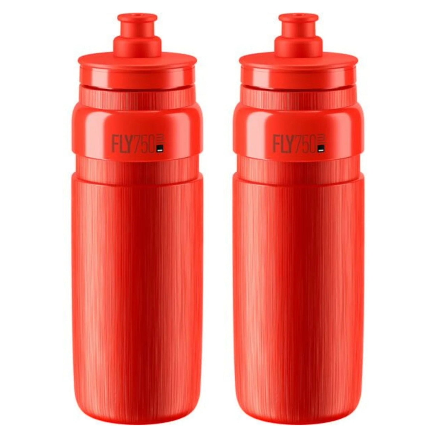 2 x Elite Fly Tex Water Bottles - Red 750ml