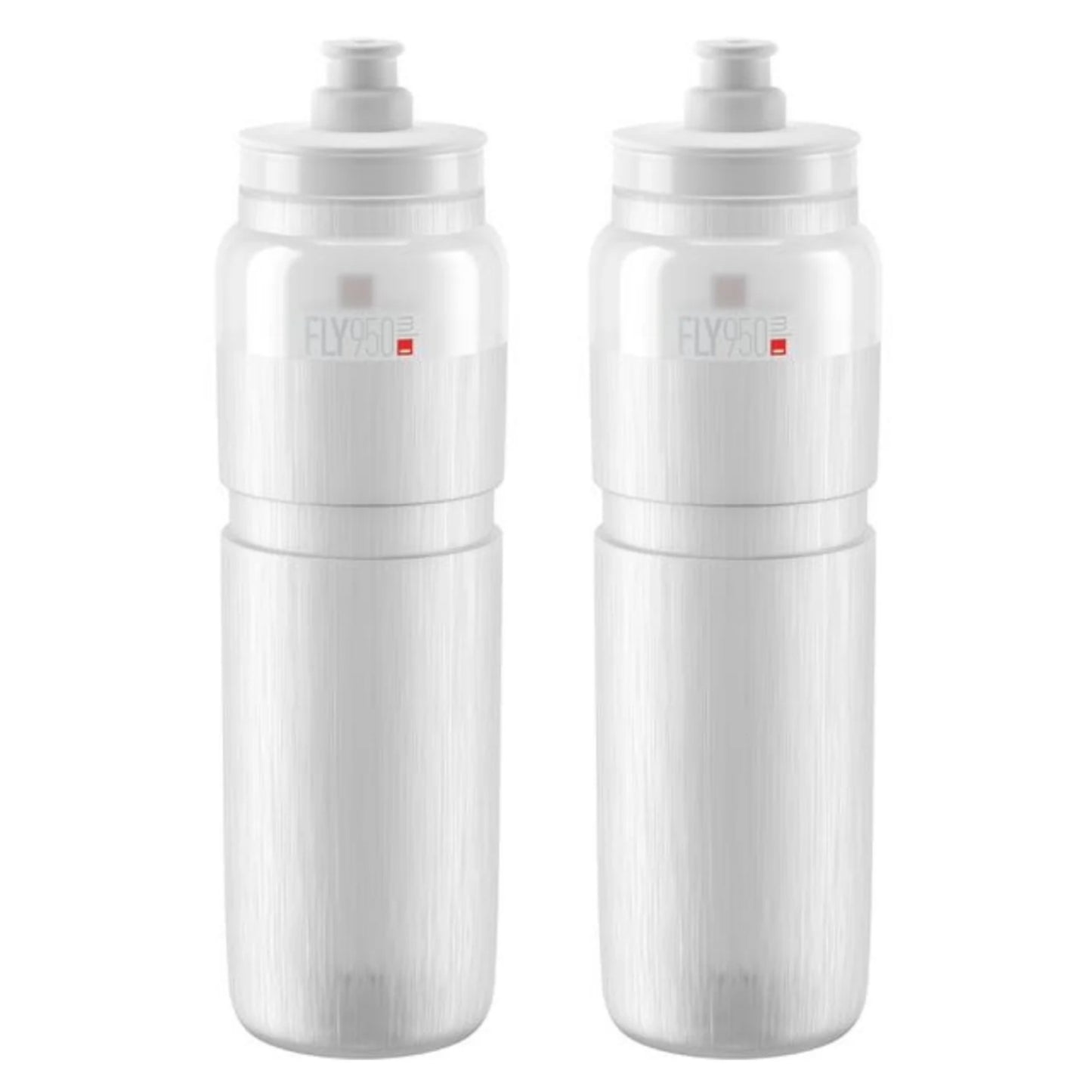 2 x Elite Fly Tex Water Bottles - Clear 950ml