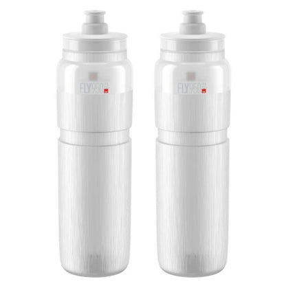 2 x Elite Fly Tex Water Bottles - Clear 950ml