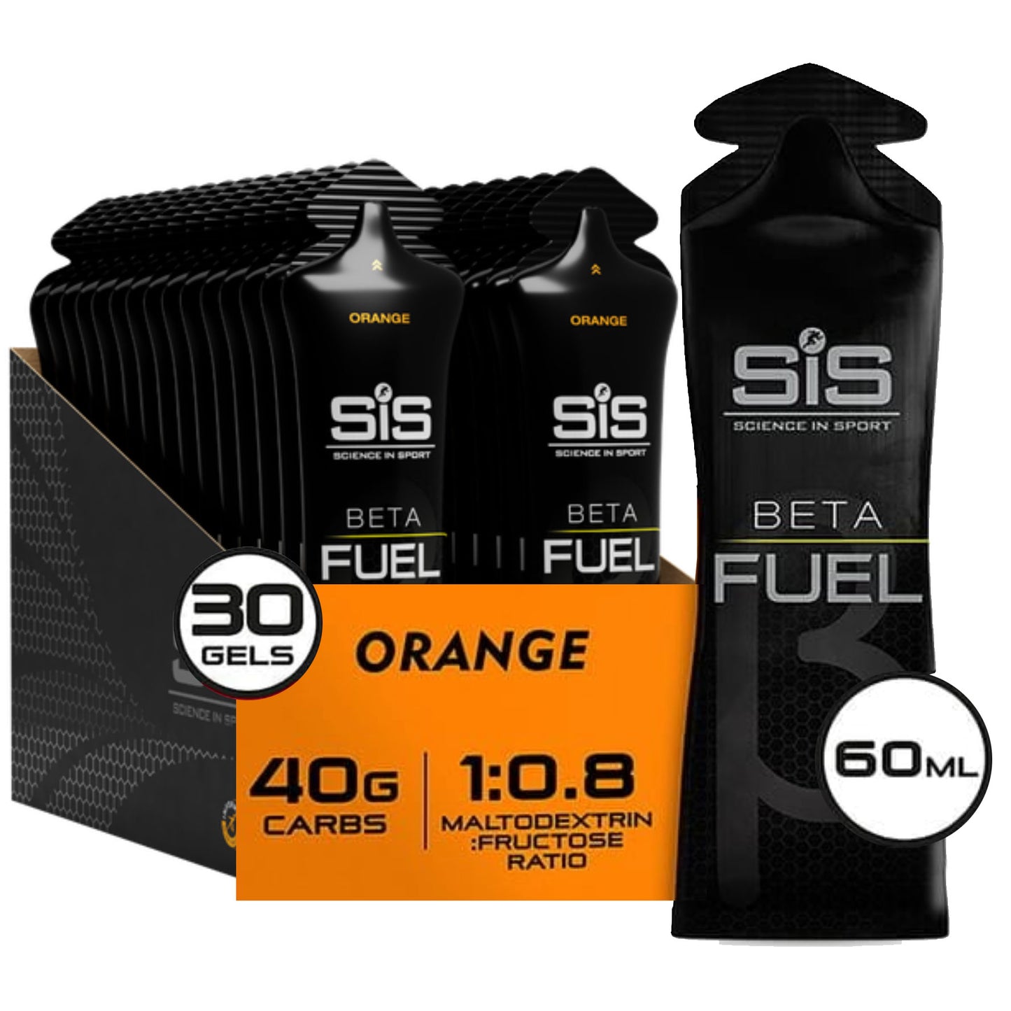 SIS Beta Fuel Energy Gel - Box of 30 Gels - Orange