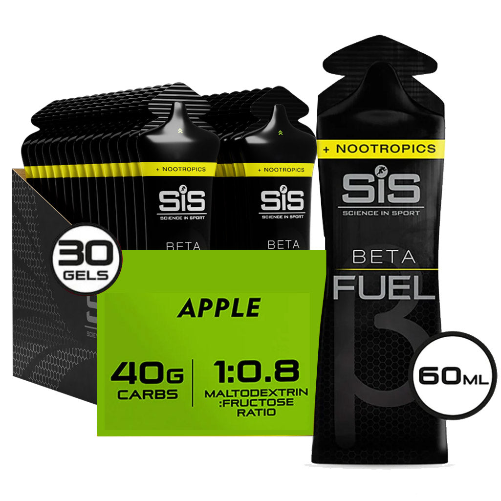 SIS Beta Fuel Energy Gel +Nootropics - Box of 30 Gels - Apple