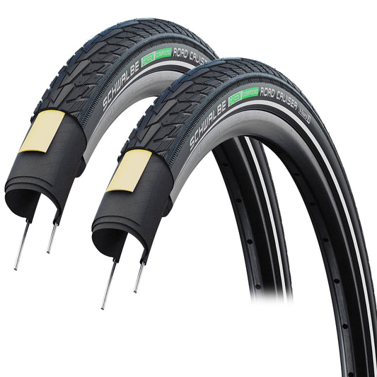 PAIR of Schwalbe Road Cruiser K-Guard - Rigid Tyre 16x1.75