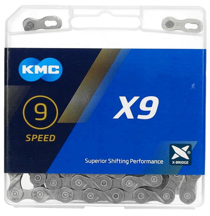 KMC X9 Silver 9 Speed Chain