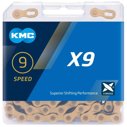 KMC X9 Ti-N Gold 9 Speed Chain