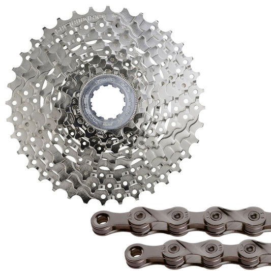 Shimano HG400 9 Speed Cassette PLUS KMC X9 Grey Chain